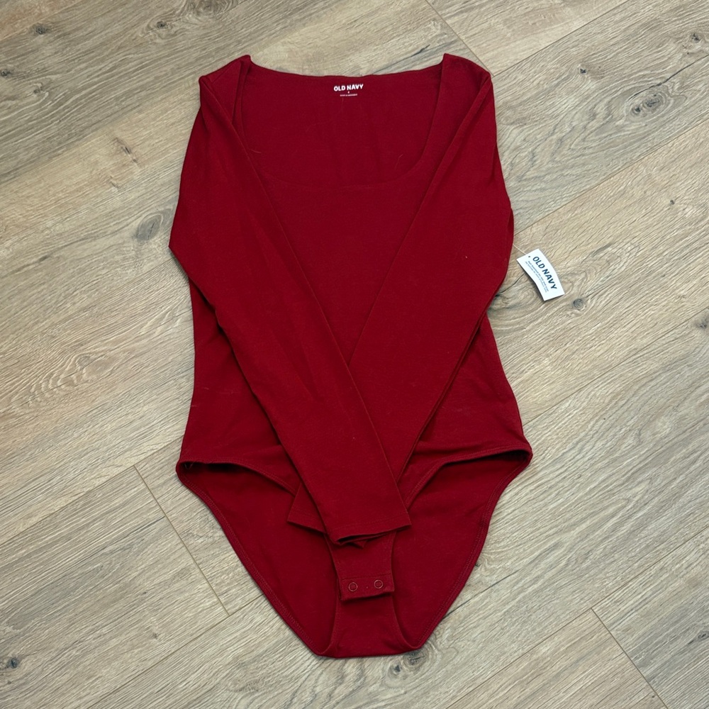 Old Navy Burgundy Long Sleeve Bodysuit